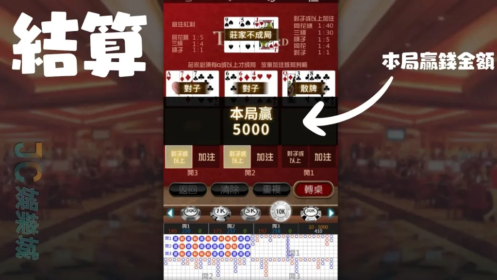 娛樂城三張撲克玩法｜STEP3